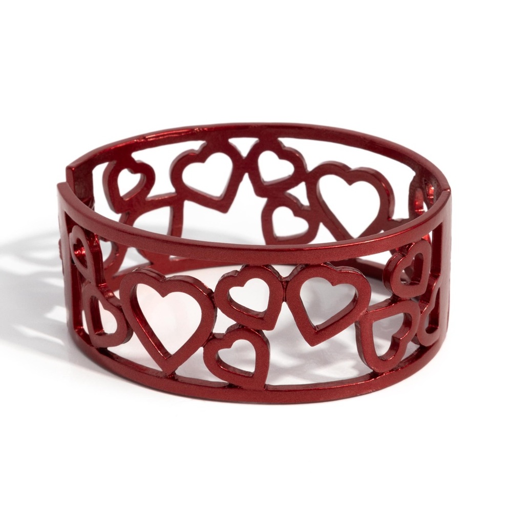 Red Heart Hinge Bracelet
